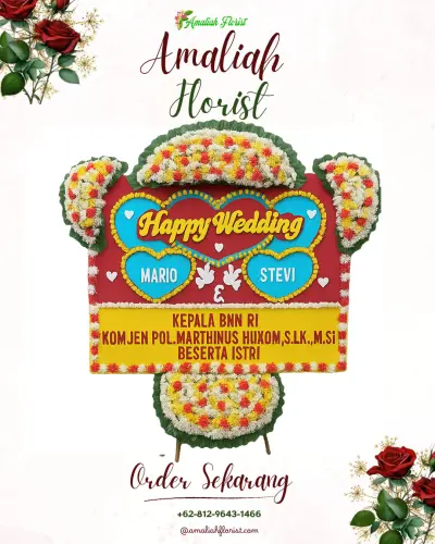 Karangan Papan Bunga Pernikahan di Ciasihan